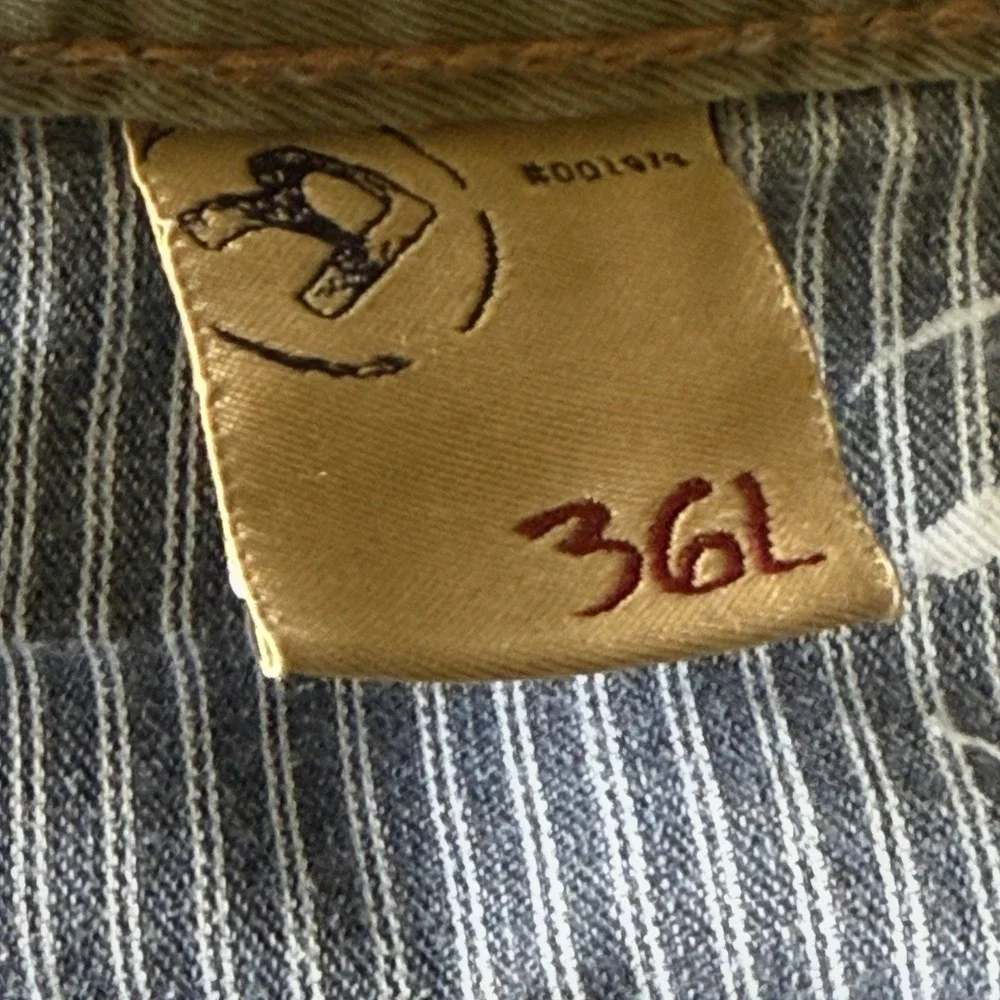 Big Star‎ Pioneer Bootcut Jeans Mens 36L Blue Distressed Frayed Hem Medium Wash